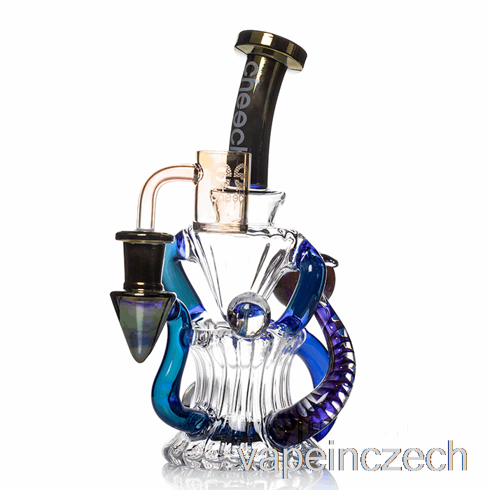 Cheech Glass Huncho Dab Rig Modré Vape Pero